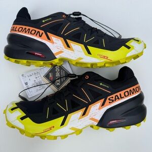 Salomon Speedcross 6 GTX Black Orange Gore-Tex Trail Shoes Men's Size 11 474654